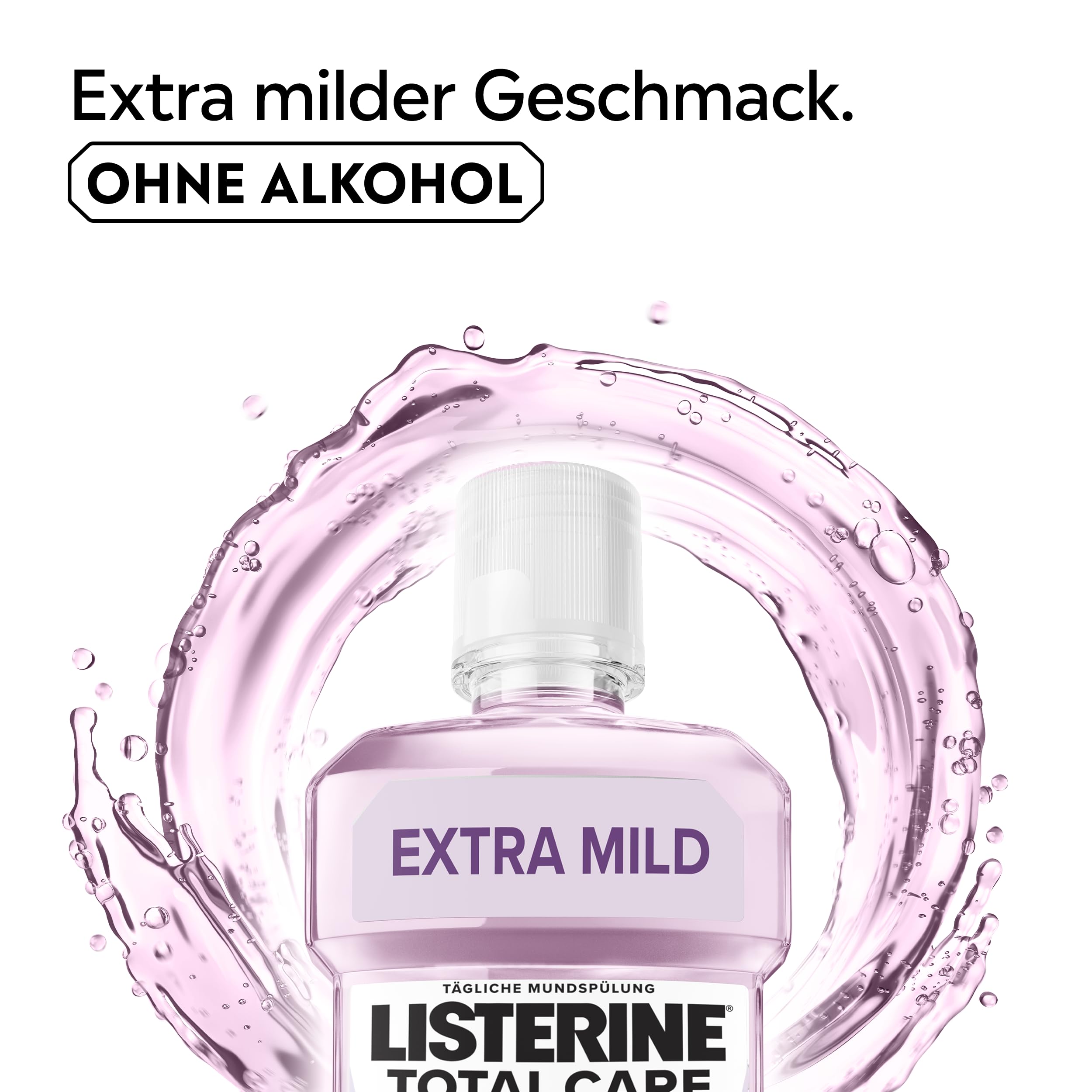 LISTERINE Total Care Extra Mild 500 ml, schützende Mundspülung ohne Alkohol gegen Karies mit 6 in 1 Wirkung, antibakterielles Mundwasser schützt vor Zahnfleischproblemen, bis zu 24h frischer Atem 6