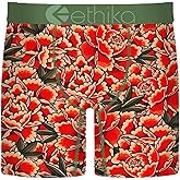 Ethika Men’s Mid Boxer Brief, 4-Way Stretch Performance Underwear - Shogun Peony