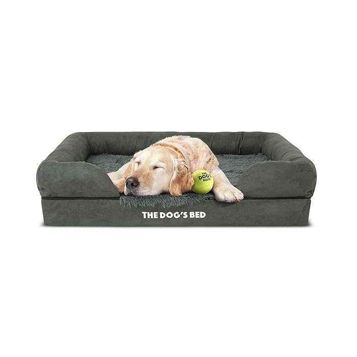 Buy The Dog’s Bed Orthopedic Dog Bed Large Grey Faux Fur 36x27, Memory