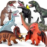 SUGFUT 7PC Big Dinosaur Toys - Boys &amp; Girls - Ages 3-5