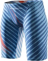 MY KILOMETRE Jammer Swimsuit Mens Solid Blue Endurance Training Long Jammer