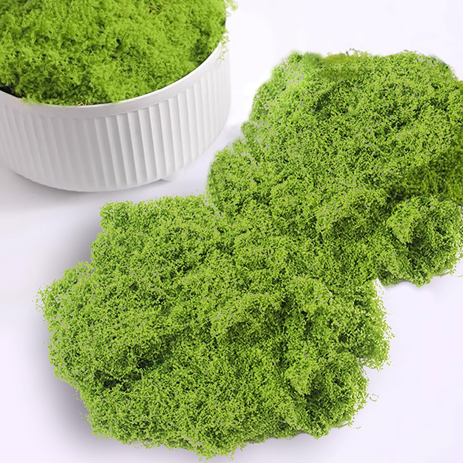 Lxoraziy 200g Artificial Moss for Plant Pots, Preserved Moss Decorative, Fake Green Lichen Plants, for Floral Arrangements, Crafting, Light Green