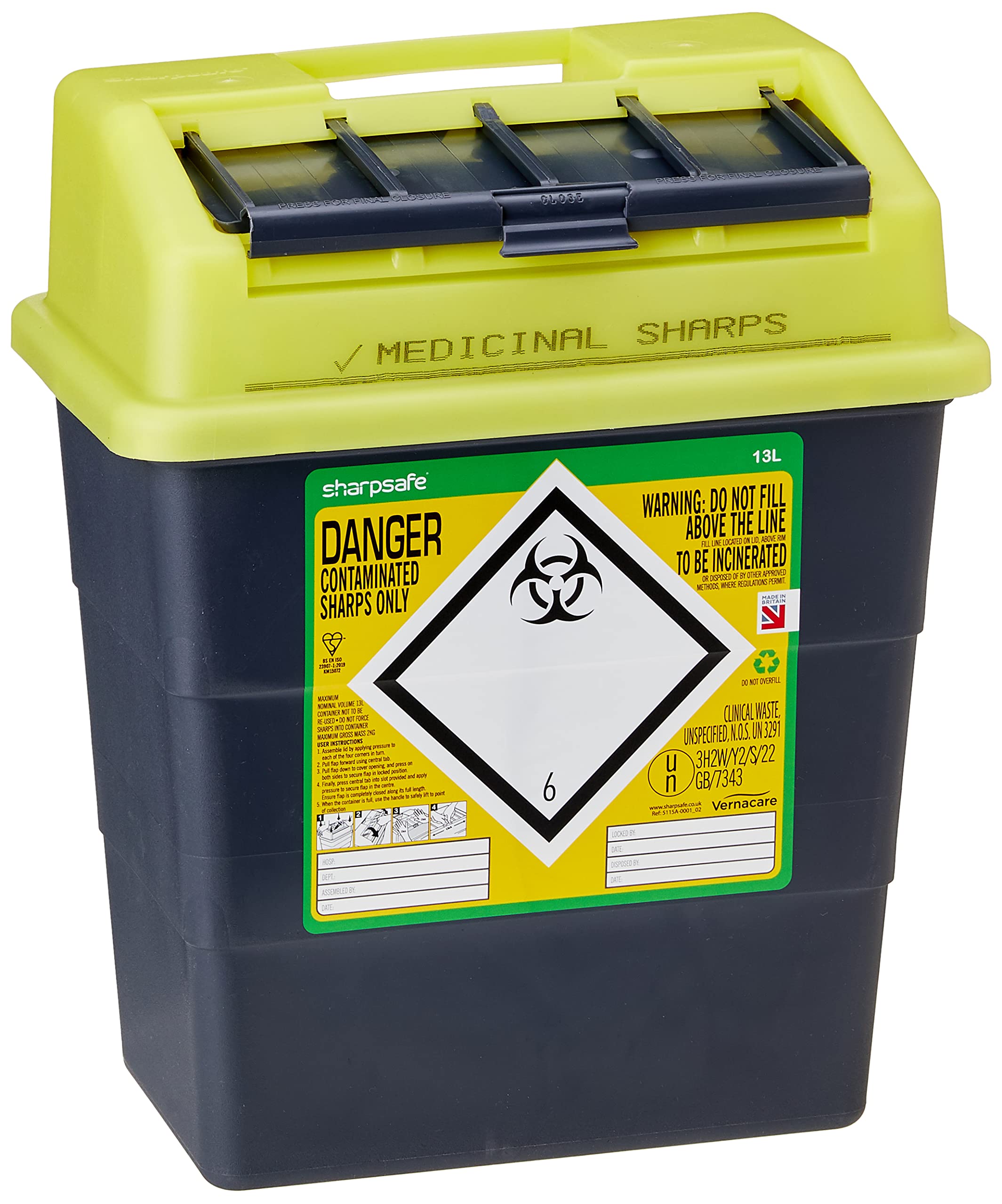 SHARP SAFE SHARPS BIN 13LTR