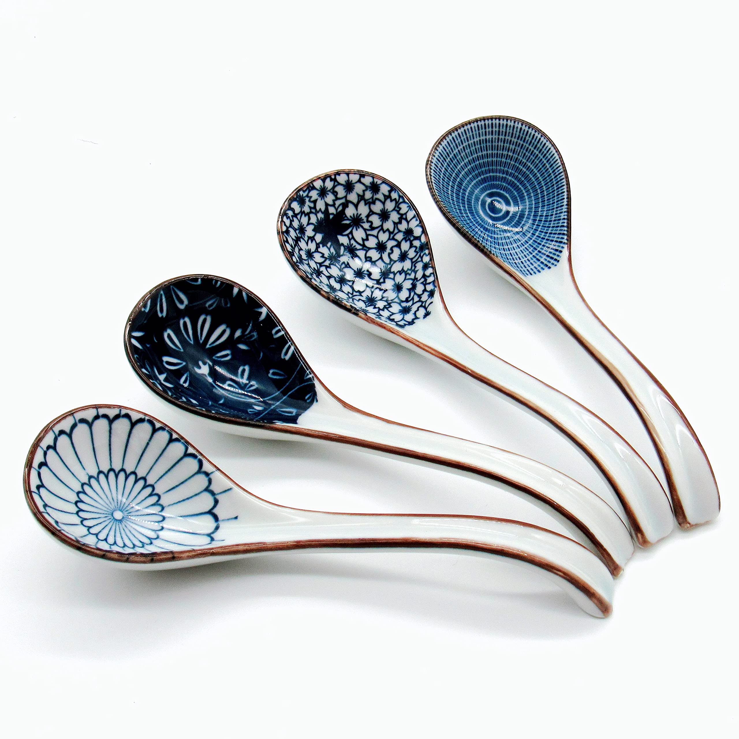 JOBNTZ Asian Soup SpoonCeramic Ramen Spoon6.4inch Japanese Pho