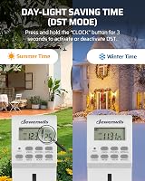 DEWENWILS Digital Lamp Timer Socket 20 On/Off Weekly Settings 13A 3200W 2 Pack view 5