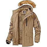 CHEXPEL Mens Winter Jacket Puffy Parka Coat Water Repellent Windproof Warm Thicken Fleece Lined Work Outwear