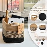 TIMEYARD Storage Basket Small Pack of 3 Jute Mix Black 33x25x23 cm view 5