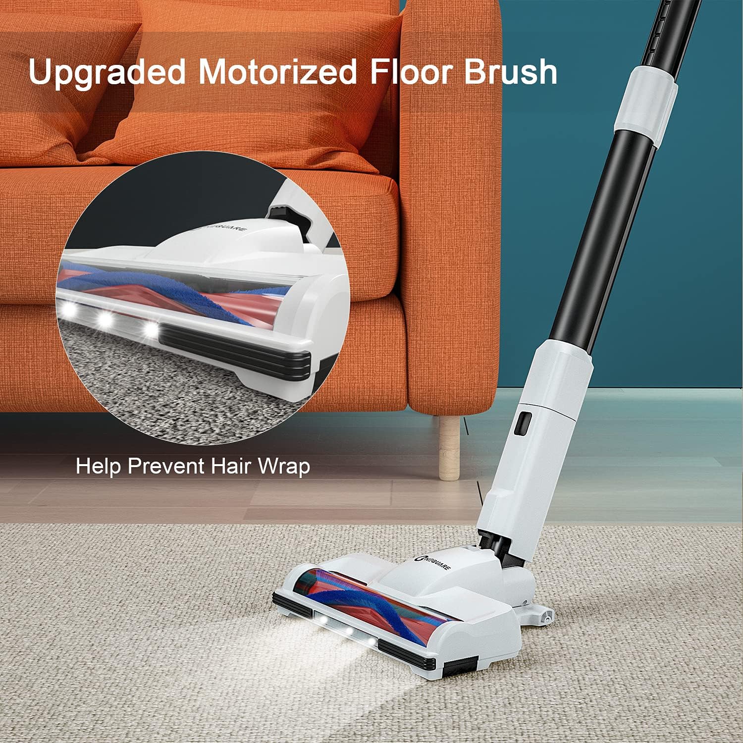 NEQUARE Cordless Vacuum Cleaner, Stick Vacuum Cleaner with 280W 25Kpa Powerful Suction 40min Runtime, 2200mAh Battery 4 in 1 Lightweight Handheld Vacuum for Car Pet Hair Carpet Hard Floor S25 -