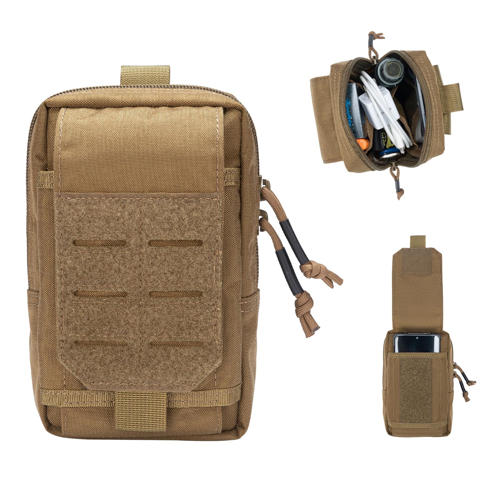 EXCELLENT ELITE SPANKER Tactical Molle Pouch Molle Phone Pouch EDC Utility Belt Pouch Phone Holder Bag For Sports Fishing Camping(COB)