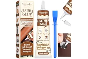 VIGORDER Leather Glue, 60ml Leather Glue Adhesive, High-Strength & Flexible, Transparent & Waterproof, for Jackets, Handbags, Sofas, Furniture, Car Seats, and Shoes