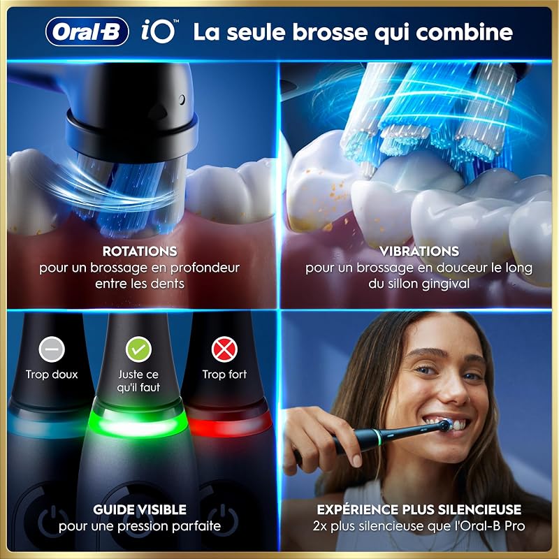 Brosses à Dents Electriques iO 9 Duo, 4 Brossettes, Noire et Rose