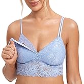 MOMANDA Women's Plus Size Nursing Bra Lace Bralette Wireless Padded Maternity Breastfeeding Bras