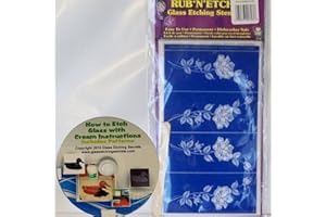 ARMOUR ETCH Roses Glass Etching Stencil, Rub N' Etch + Free How to Etch ebook on CD