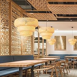 Teru Ji Kaikang Bamboo Pendant Light,18.5" Boho