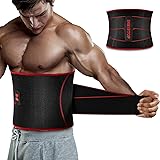 Waist Trimmer Belt for Men,Sauna Waist Trainer with Adjustable Double Straps,Sweat AB Belt for Weight Loss and Back Support