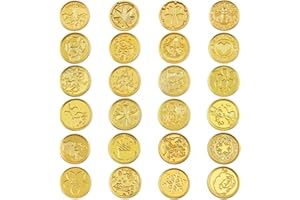Swpeet 24Pcs 24mm Wax Seal Stamp Hot Stamping Gift Box Set, Vintage Sealing Wax Stamps Set Ideal for Wedding Invitations, Env