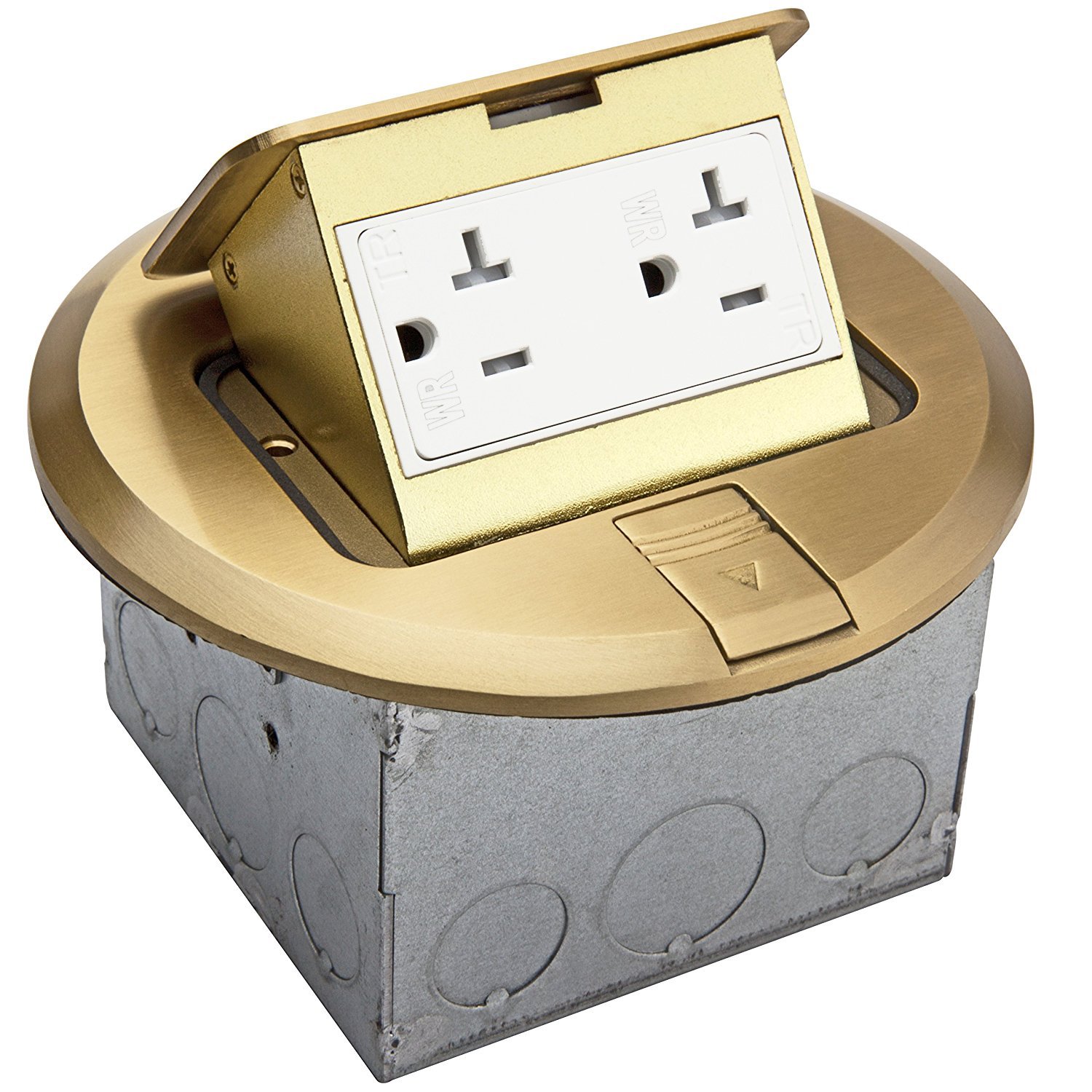 Watertight Gaskets Junction Box ENERLITES Brass 6” Round PopUp Cover