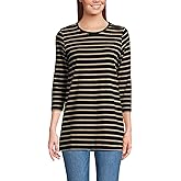 Lands' End Women's 3/4 Sleeve Supima Cotton Crewneck Tunic