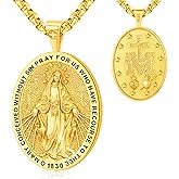 Eusense Saint Necklace Sterling Silver 925 Protection Jewelry for Men Women Patron St Medals Amulet Pendant