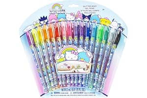 Hello Kitty and Friends 16 Piece Glitter Pen Body Art Set, Glittery and Bright Colors, Ages 3 by Townley Girl
