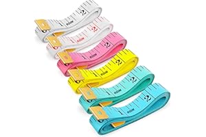 DOMBBFYE 6 Packs Soft Body Tape Measure Measuring Tape for Body Double Scale Small Fabric Sewing Tailor Cloth Waist Pink Measuring Tape Measure for Body Measurements Weight Loss, 150cm/60inch