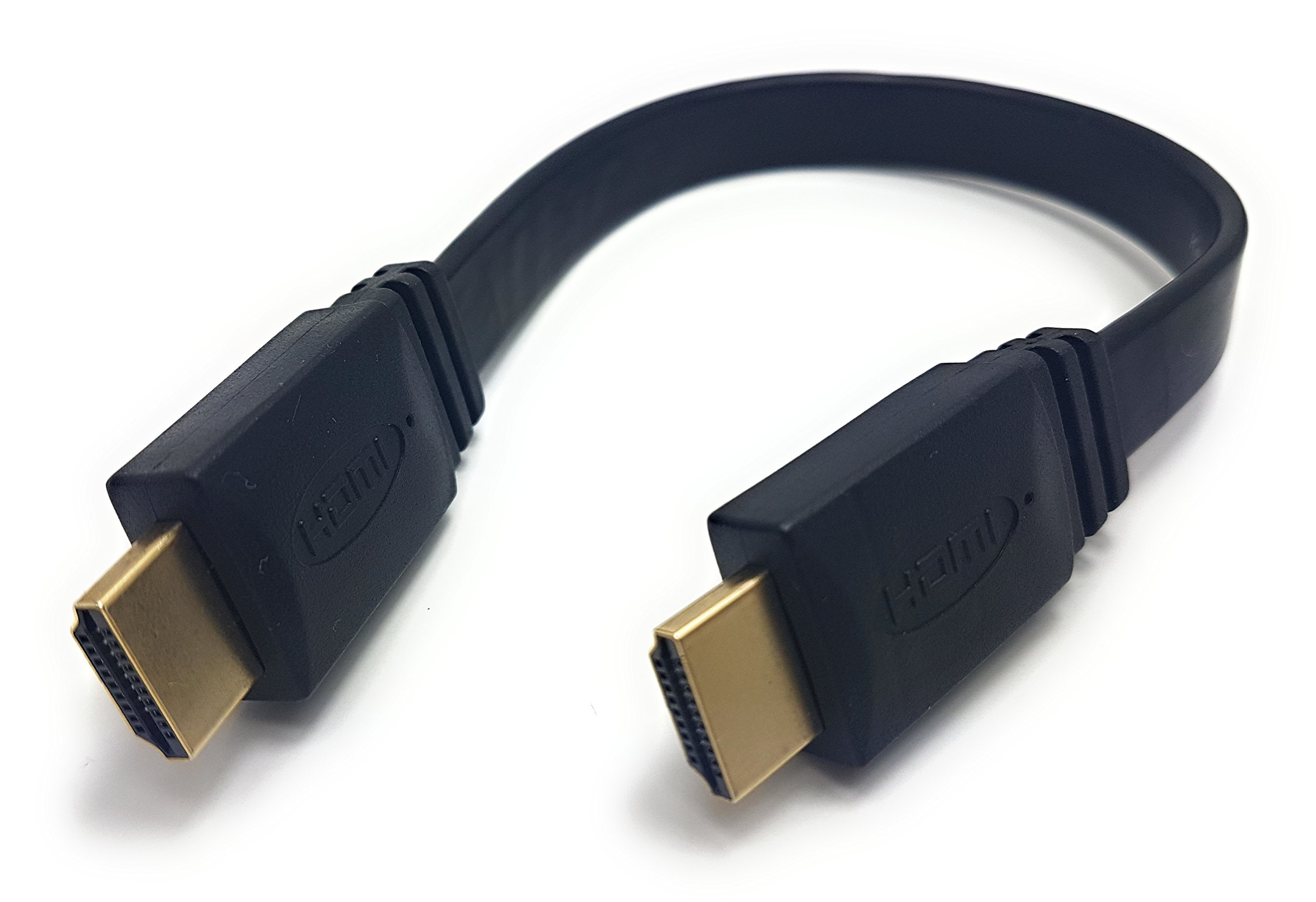MainCore 25cm long Flat HDMI to HDMI Cable / Lead Ultra HD (4K) 3D-compatible Gold-Plated (Available in 0.25m, 0.75m, 1m, 1.5m, 1.8m, 2.5m, 3m, 4m, 5m, 10m) (0.25m)