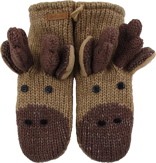DeLux Moose Wool Animal Mittens [Apparel] [Apparel] Infant And Toddler Gloves And