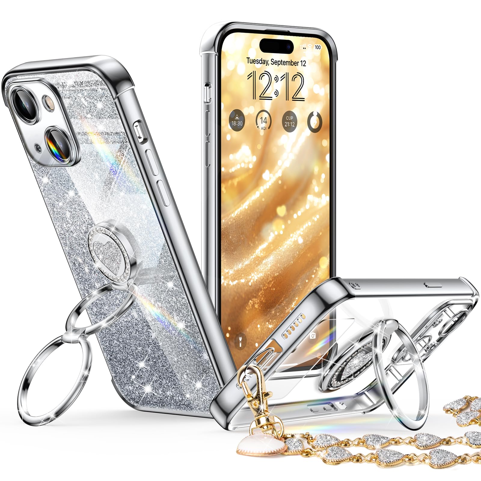 XYZ for iPhone 15 Case with Stand, Phone Case with