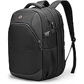 Swissdigital Design Travel Laptop Backpack, 35L Expandable Large College Laptops Backpack with USB Charging Port for Men and Women Fits 17 Inch Notebook, Black | SD1671-01