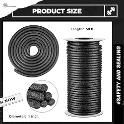 MotiMind 1 Inch x 50 ft Foam Backer Rod for Gaps