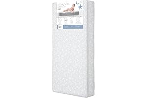 Dream On Me Nap Nest Crib and Toddler Mattress, Dual-Sided - Infants & Toddlers, Waterproof 5” Mattress with 88 Interwoven Coils, 75% Recycled Fiber, GREENGUARD Gold & BSA Certified – Daisy Dreams