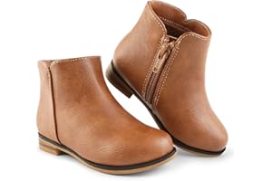 FUPPIA Girls Boots Kids Ankle Boots With Zipper Dress Boot Low Heels Booties for Toddler Little Kids