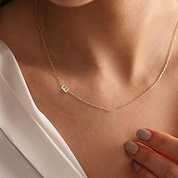 LuckFairy Gold Initial Necklace for Women, Dainty