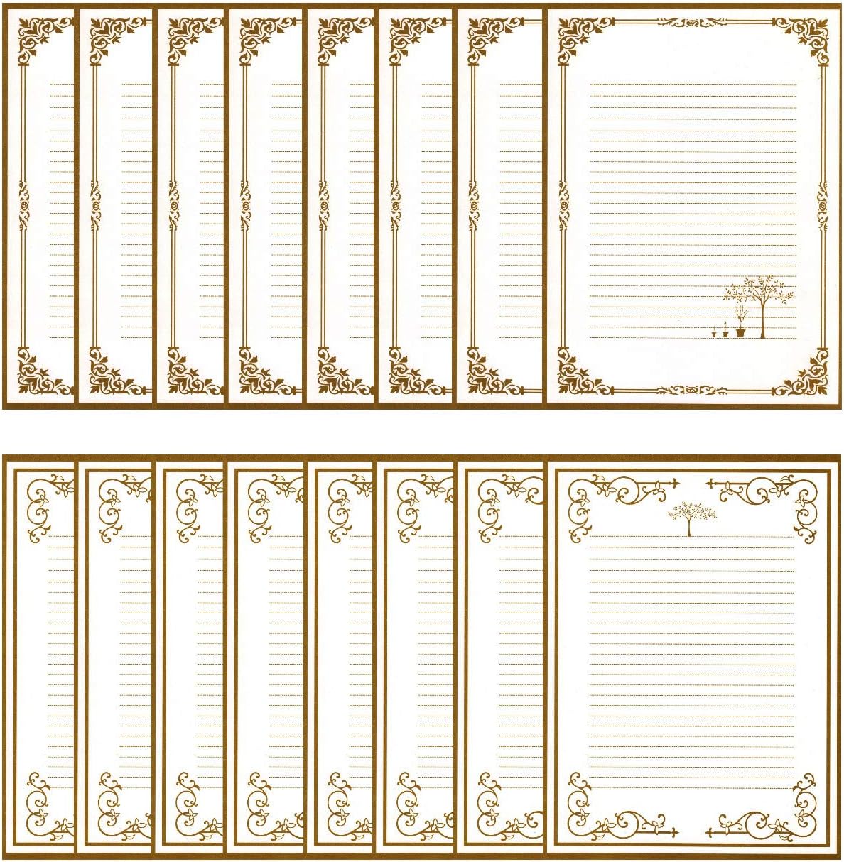 IMagicoo40 Vintage Retro Lined Writing Stationery Paper Letter Set with 20 Envelope/Envelope Seal Sticker (White)