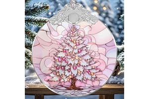 Pink Glass Christmas Ornaments - Holidays Hanging Decor for Tree Lovers