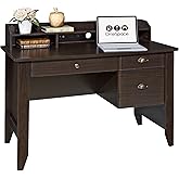 OneSpace Eleanor Executive Desk Wood Grain, Espresso