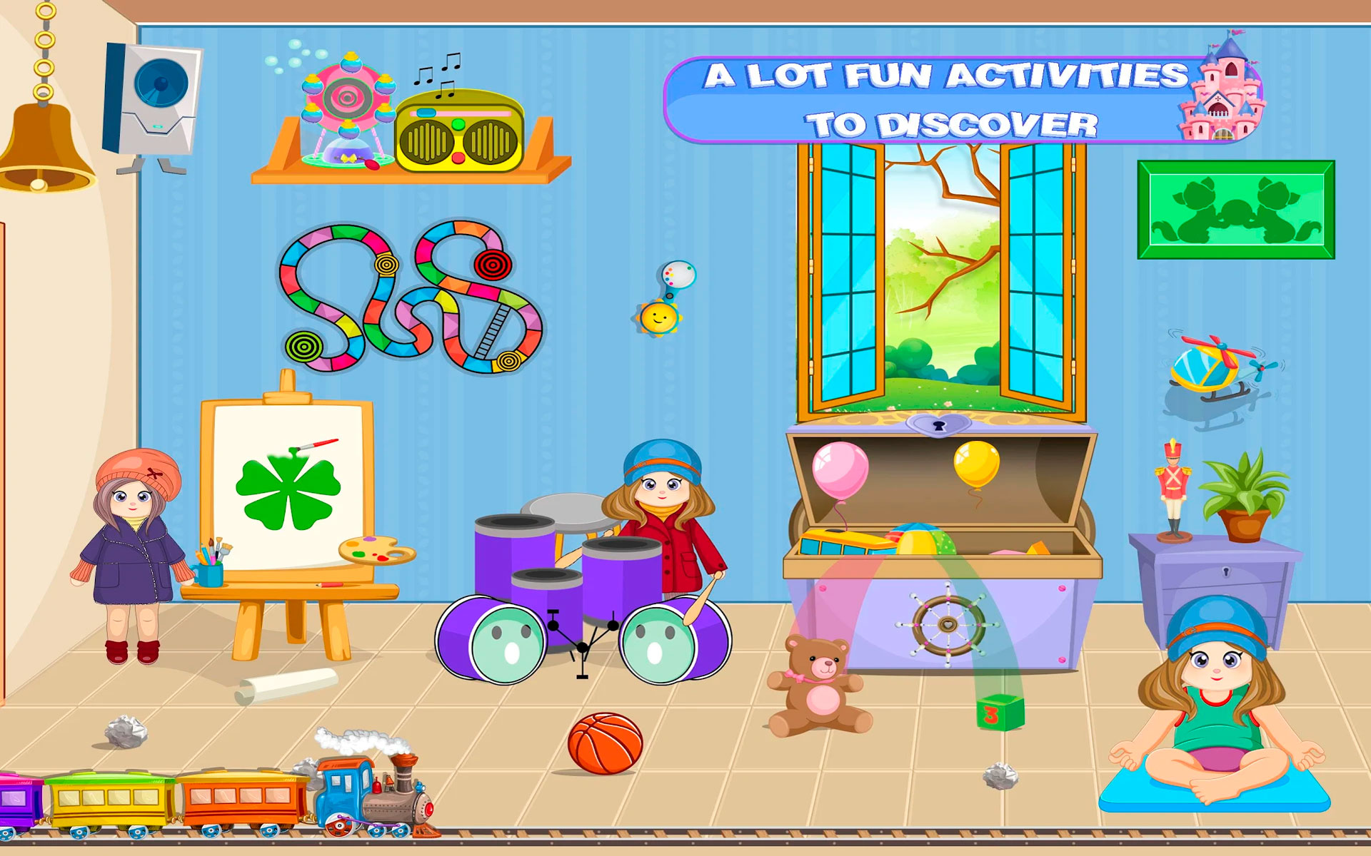 Pretend Play Doll House Town Family Mansion for