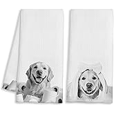 BAYOGITA Funny Golden Retriever Decor Bathroom Hand Towels, Gifts for Golden Retriever Lovers, Cute Dog Hand Towels for Kids Bathroom Washroom Restroom, 16x24 Inch Set of 2
