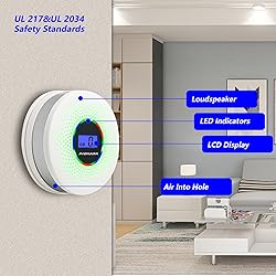 JuzhiAnn Combination Smoke Carbon Monoxide Alarm
