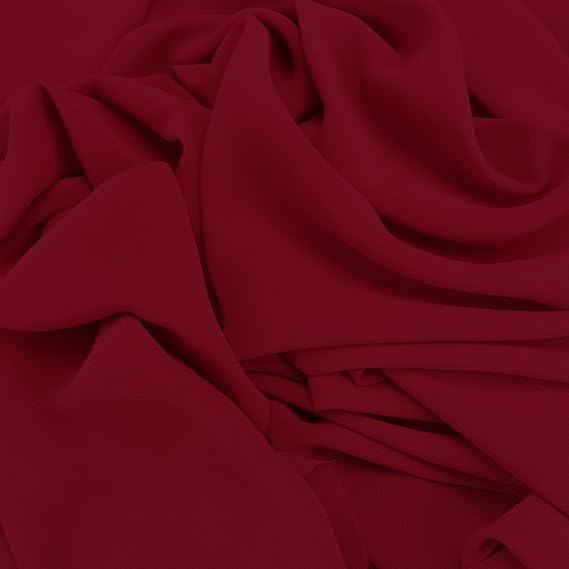 Roter Georgette-Chiffon-Mischstoff, Kleiderstoff für Brautmode, 150 cm Breite, Meterware