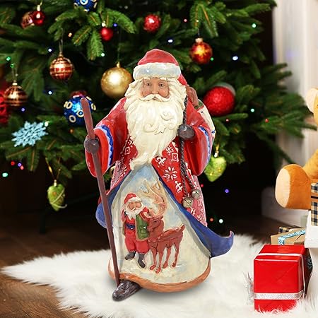 Immagini Natalizie Con Animali.Outsunny Raffinata Statuetta Babbo Natale Con Animali In Resina Lucida Decorazione Natalizia 25 X 23 X 41cm Amazon It Casa E Cucina