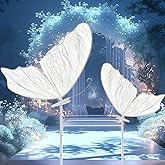 LGWG 2 Pack Wedding Butterfly LED Floor Lamp, 23.6" LED Butterfly Lights, Adjustable Height & Sturdy Base, 3 Color Mode Romantic Butterflies Lights for Wedding Decoration Holiday Party Decor