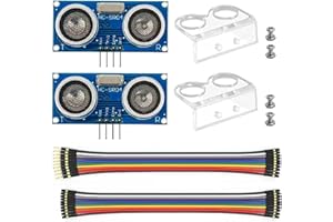 WWZMDiB 2 Pcs HC-SR04 Ultrasonic Sensor Module Compatible with for Arduino R3 MEGA Mega2560 Duemilanove Nano Robot XBee ZigBee (2 Pcs HC-SR04 Ultrasonic Sensor)