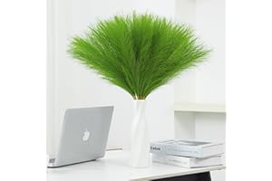 Wttisel 30pcs 22" Green Pampas Grass - Faux Pampas Grass Decor Artificial Pampas Grass for Tabke Vase Fluffy Artificial Pampas Grass for Boho Home Wedding Mothers Day Decoration