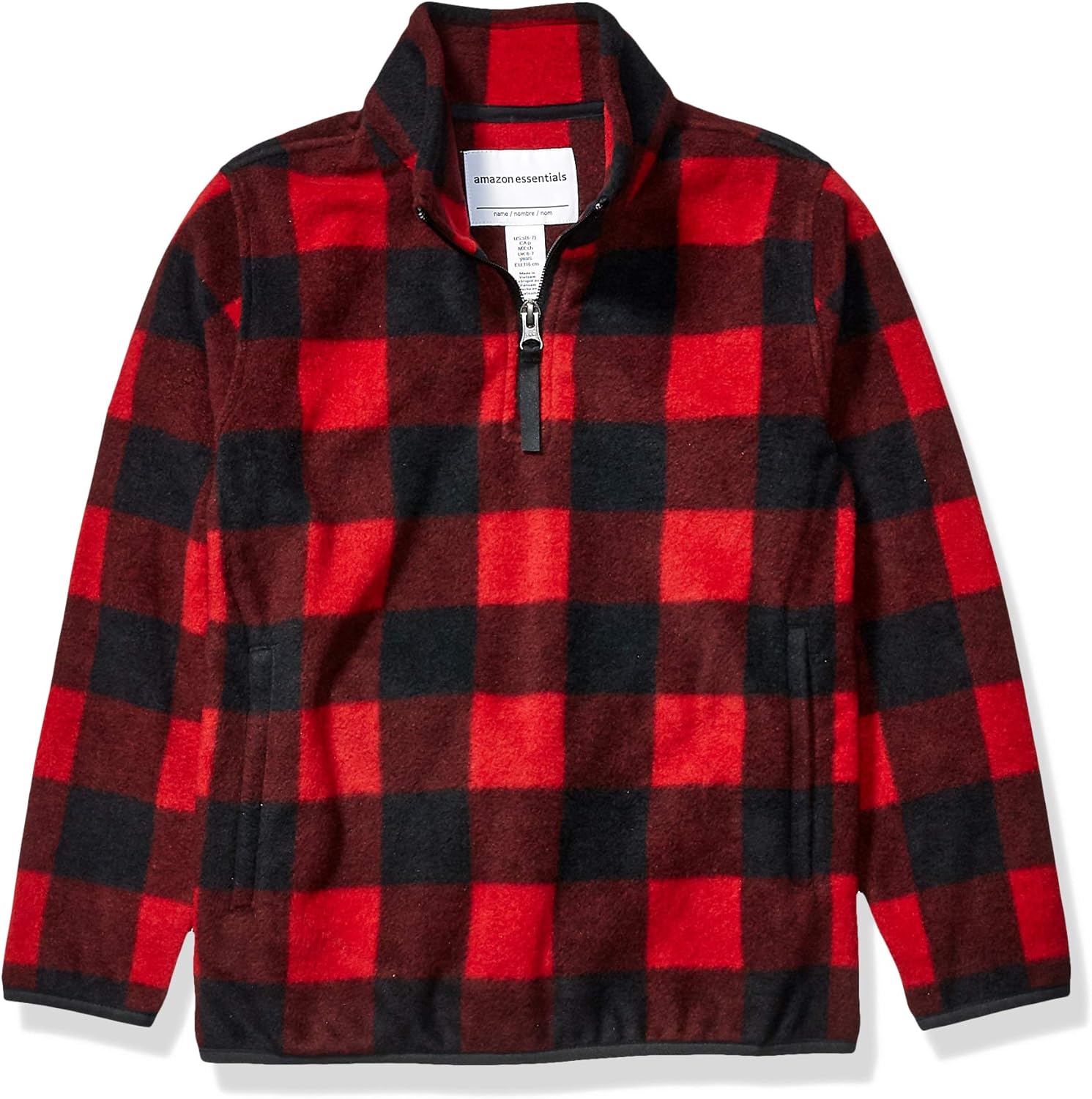  Essentials Boys Polar Fleece Quarter-Zip Pullover Jackets: Clothing