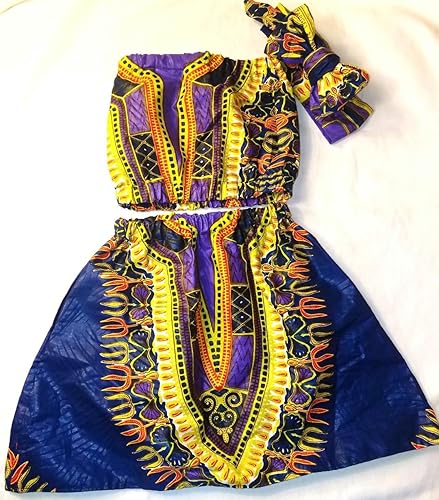 African Dress With Head Wrap Top ...