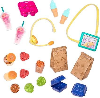 Amazon.com: Glitter Girls Dolls by Battat – GG Drive-Thru Food Set – ¿Podemos hacer su pedido? – Juego de comida y imaginación para muñecas de 14 pulgadas – juguetes, ropa y accesorios