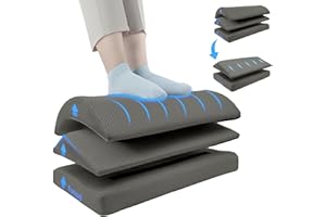 Foreard Foot Rest for Under Desk at Work 3 Adjustable Height Ergonomic for Home Office Gaming Desk Accessories (Gray)
