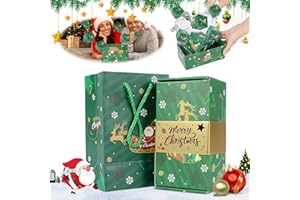 BIRUNWER Surprise Gift Box Explosion for Money, Funoio Surprise Box Gift Box, Merry Christmas Surprise Gift Boxes, Folding Bouncing Pop-Up Explosion Gift Box, Pop Up Money Gift Box (Christmas Elk, 12 Pages)
