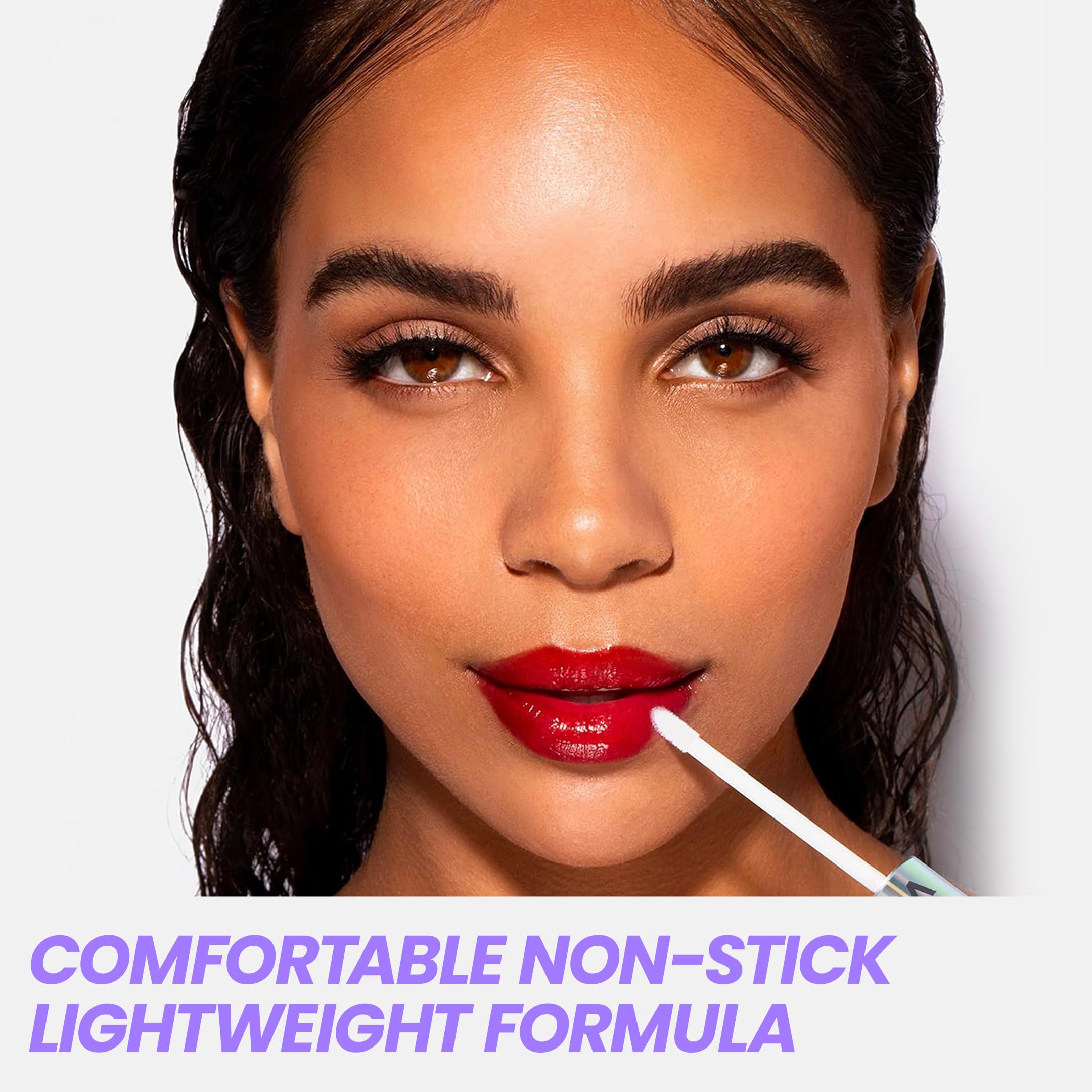 Wonderskin Lip Gloss Blading Top Gloss, Clear Glitter Lip Gloss, Hydrating and High Shine Finish Lip Makeup (Clear Shine)